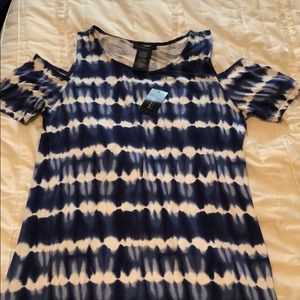 Floor length cold shoulder dress